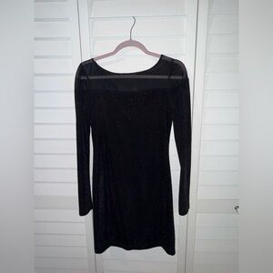 BCBGeneration Shimmering Black Long Sleeve Dress